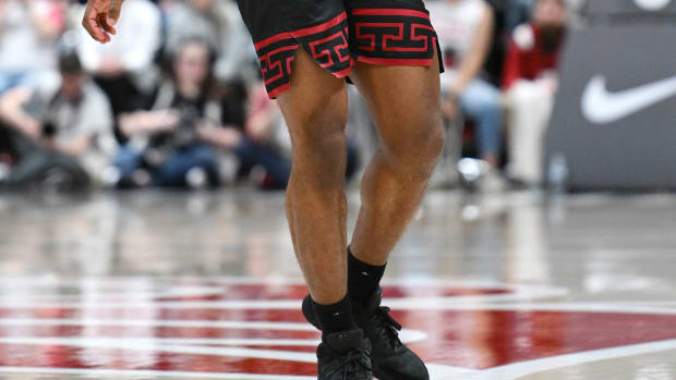 USC Trojans guard Bronny James dribbles the basketball.